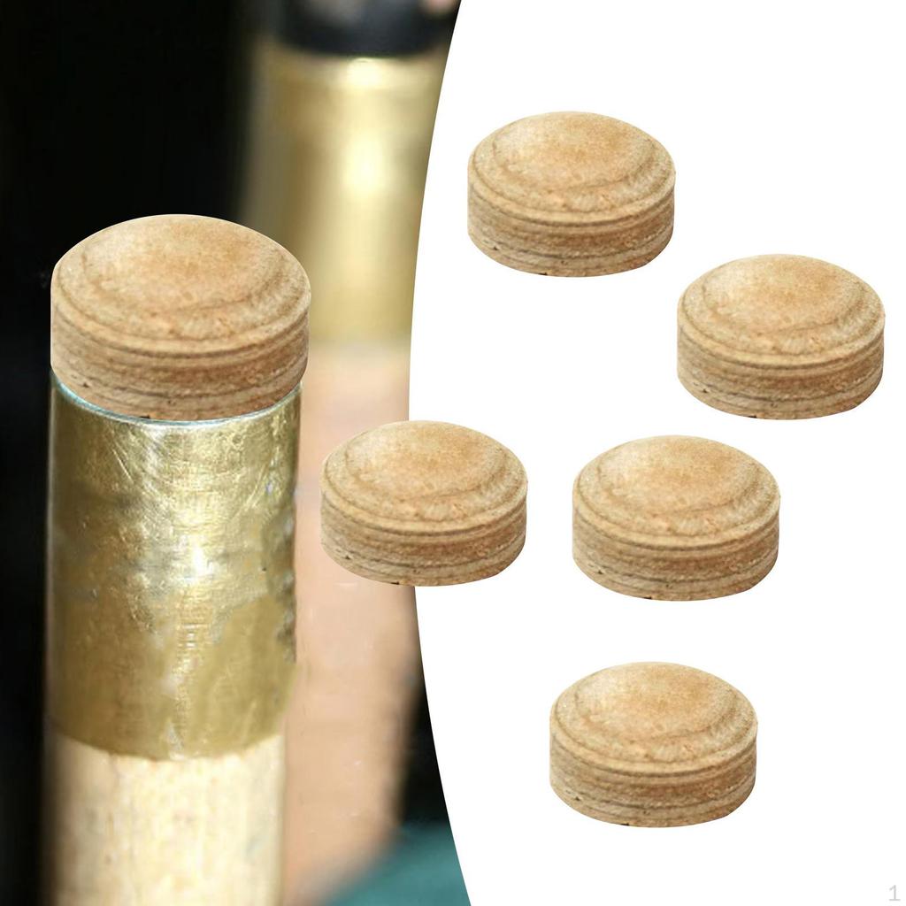 5 Pieces Billiard Cue Tips End 9 Balls, 8 Balls Multiple Layer Protector Pool for Club