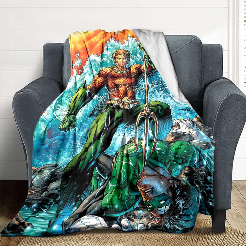 1pc Aquaman, Trident Flannel Throw Blanket Soft, Warm & Cozy for Couch, Bed, Office, and Travel Versatile All Season Gift, Christmas present