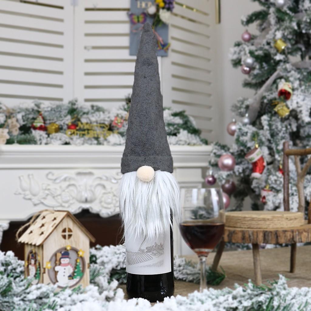 Рождественская крышка для бутылки шампанского, нарядное украшение, Рождественская безликая кукла