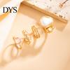 Daily Wear Rings 4Pcs Faux Baroque Pearl Toe Ring Set, Non Tarnish Open Zinc Alloy for Women, Adjustable Golden Plated Foot Jewelry Summer