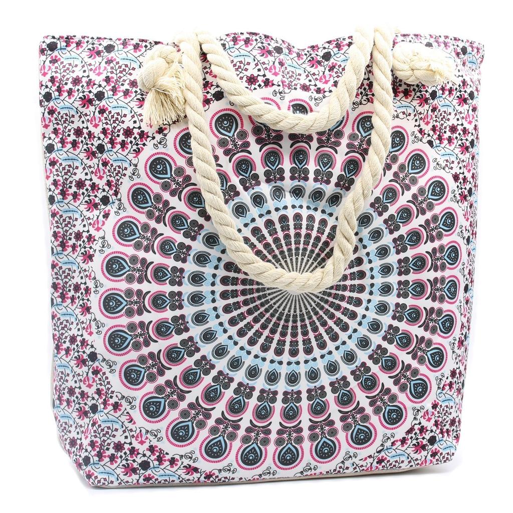 Rope Handle Bag Electric Blue Mandela