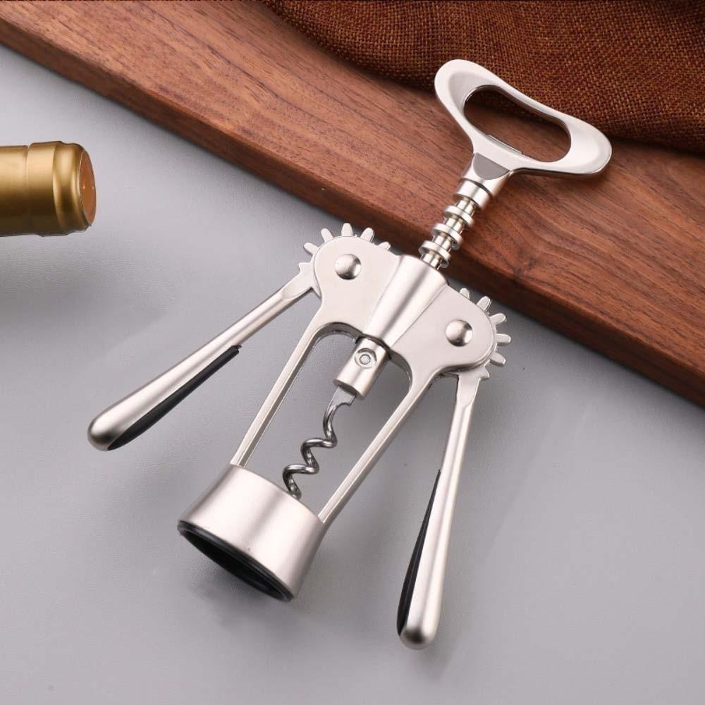 Stainless Steel Wine Corkscrew Wing Design Wine Cork Remover Spiral Bottle Opener Household