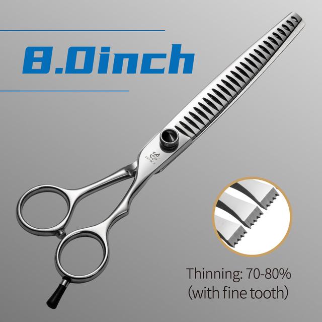 Fenice 7/7.5/8 inch Professional Pet Scissors Dog Grooming Scissors Thinning Shears Thinning Rate about 80%