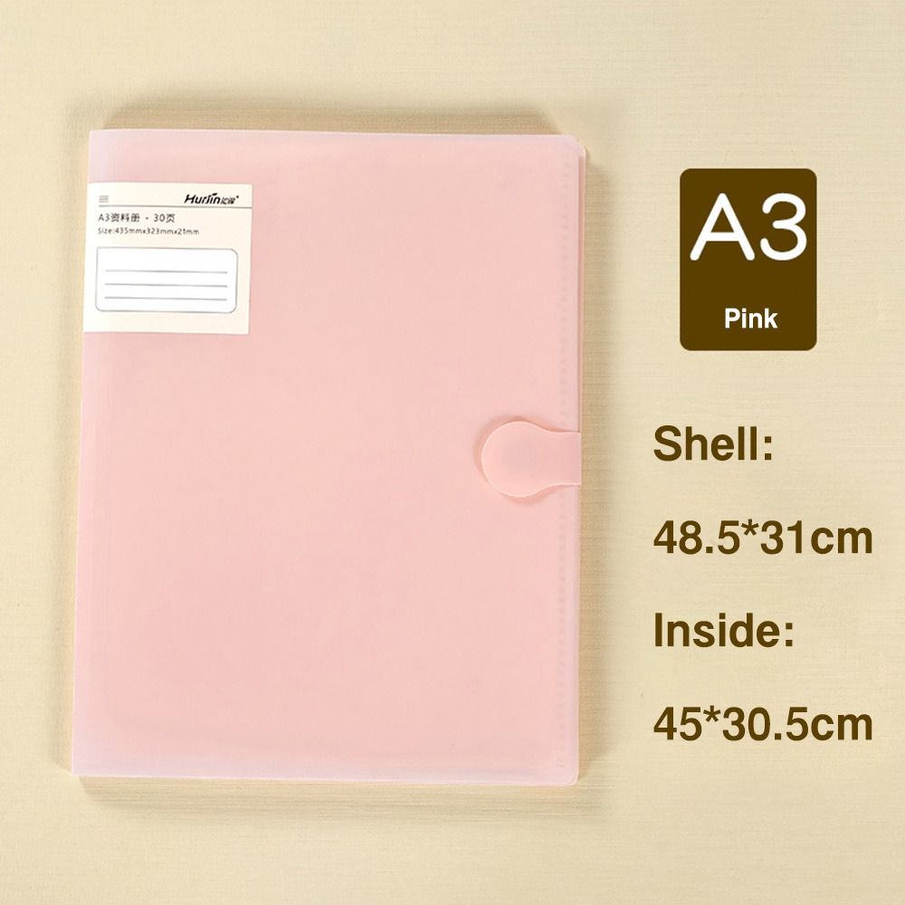 Waterproof A3 File Folder Large Capacity Document Bag Test Paper Storage Booklet Student