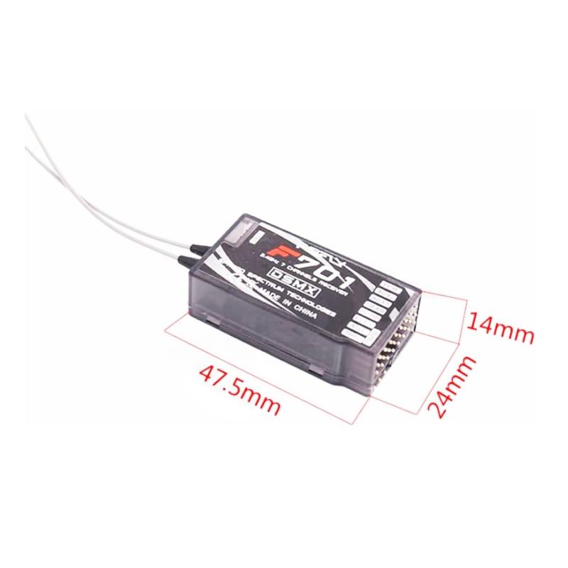 F701 7CH 2.4GHz RC Receiver PPM Output Dual Antenna for Spektrum NX8 NX10 DX8 DX7 DEVO10 Radio JR Compatible with AR7000