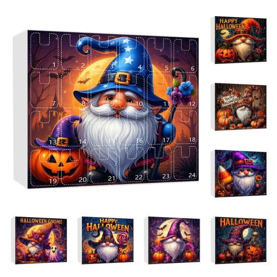 Календарь Адвента на Хэллоуин 2025 Ужасающий кулон-гном Коробка для отсчета 24 дней Милые мини-персонажи