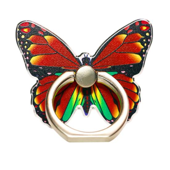 Самоклеящийся цветной держатель для телефона с гладким краем на 360 градусов и цветным кольцом для мобильного телефона с металлической ручкой-подставкой без бабочек