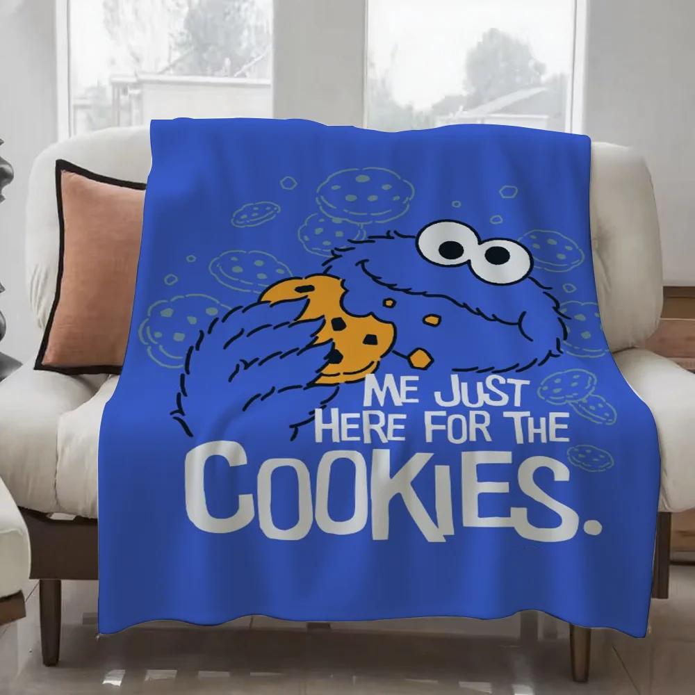 Cookies Monster Design Lightweight Throw Fashion Blanket for Dorms Naps Living Room Office Sofa AllSeason