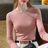Modal T-shirt Women's Spring and Autumn New Round Neck Thin Long-sleeved Bottoming Shirt Solid Color Elastic Inner Top