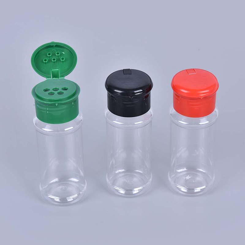 5Pc Plastic Spice Salt Pepper Shakers Seasoning Jar Bbq Condiment Vinegar Bottle
