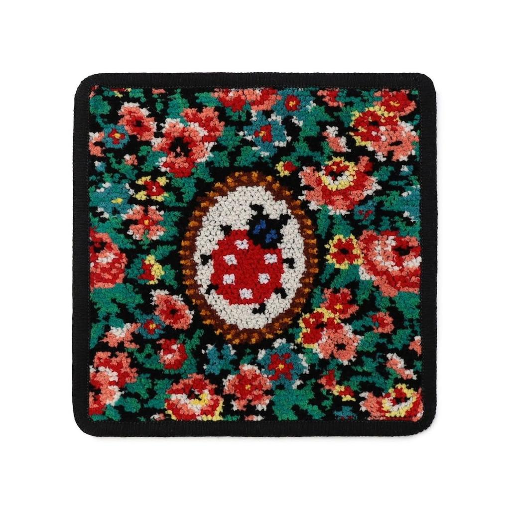 FEILER Heidi Antique Ladybug Petit Handkerchief Chenille Cotton Mini Towel 15x15cm