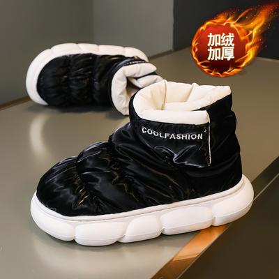 Модные осенне-зимние мужские туфли из бархата и хлопка для снега с высоким берцем, водонепроницаемые и теплые, удобная нескользящая повседневная обувь