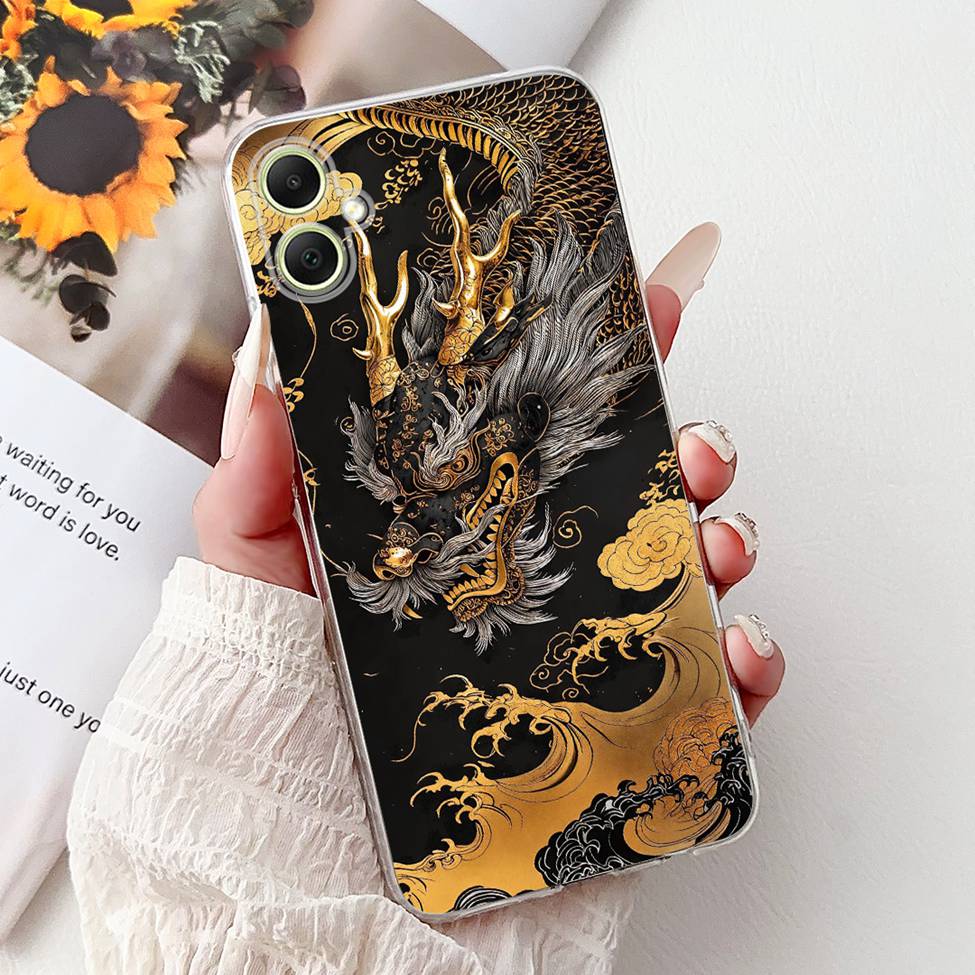 Чехол для Samsung A05 Прозрачный Милый Кот Модный Цветочный Крутой Расписной Задний Чехол Для Телефона Samsung Galaxy A05 SM-A055F SM-A055M