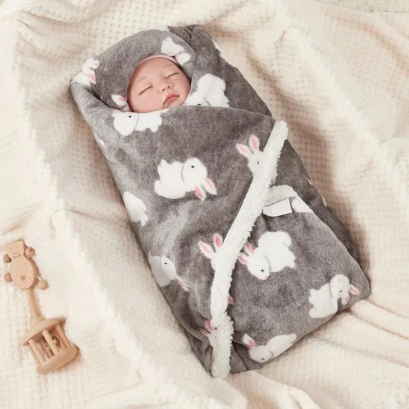 Baby Winter Blanket Baby Swaddle Wrap Flannel Lamb Fleece Warm Quilt For Newborn Bedding Soft Baby Stroller Blanket For Newborn