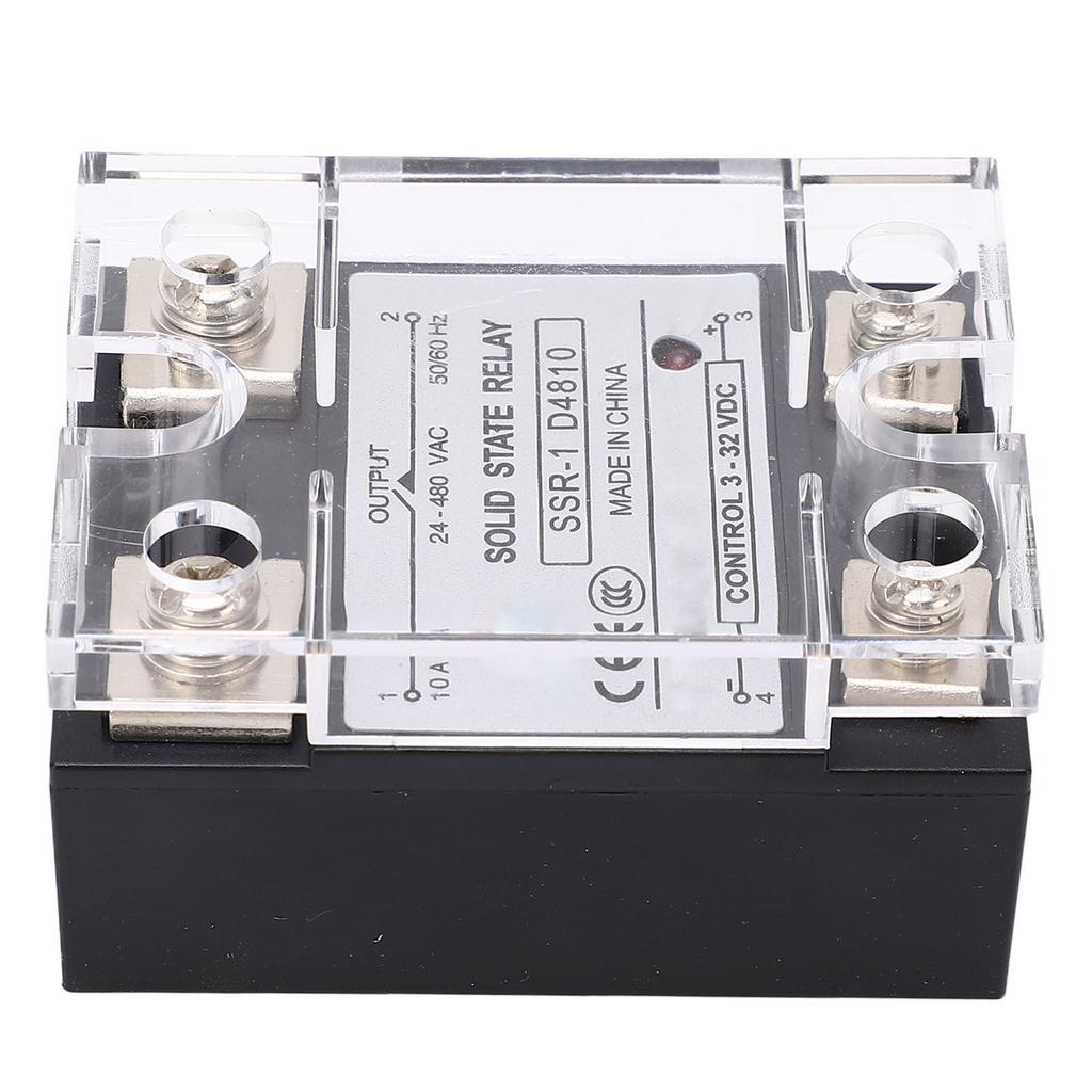 10A Solid State Relay DC Control AC SSR Semiconductor Relay Module 24‑480VAC Load Voltage