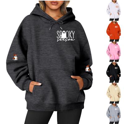 Женский топ с длинным рукавом с принтом, однотонная толстовка