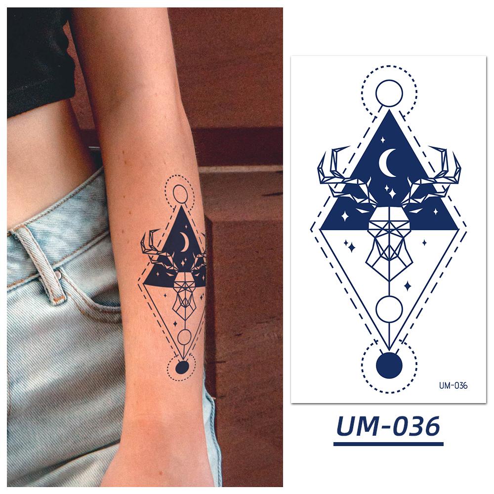 1 Sheets Semi Permanent Realistic Waterproof and Removeable Herb Tattoo Women's Back Tattoos Long Lasting