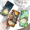 Мультяшный чехол для телефона R-Totoro-ES для Samsung S26, S25, S24, S23, S22, S21, S20, Ultra, Plus, FE Черный мягкий чехол