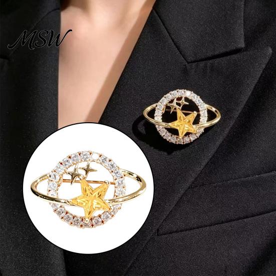 Elegant Bags Accessory Rhinestone Planet Star Brooch Pin, Hollow Badge Decorative Jewelry, Clothing for Suits Coats Scarves Shawls Starry Jewelry