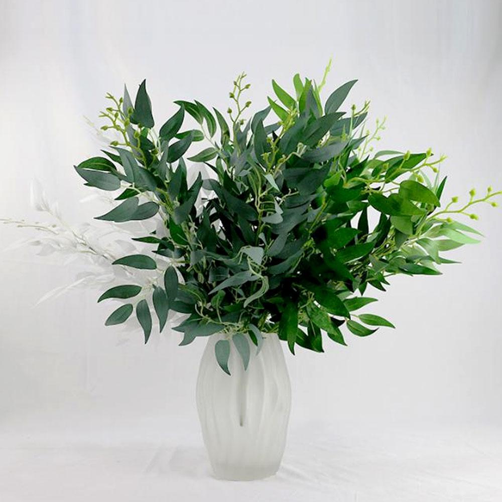 5 веток шелковой искусственной ивы букет искусственные зеленые листья вечеринка свадьба фон украшение искусственная листва лоза DIY растительный венок