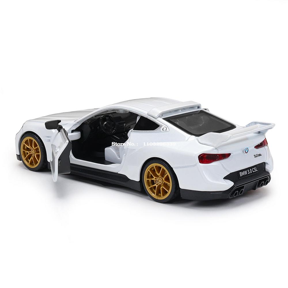 MSZ 1:32 BMW 3.0 CSL  X7 racing alloy car model children's toy car die-casting with sound and light pull back function