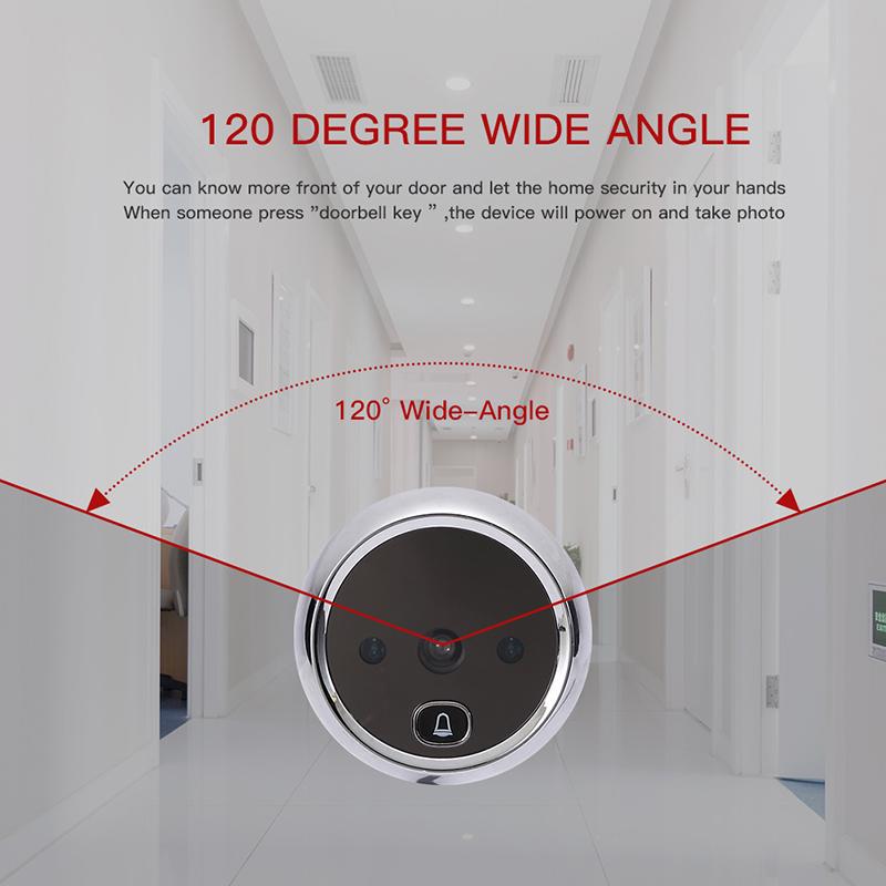 NAIERDI 3" LCD Screen Electronic Door Viewer Bell IR Night Camera Photo Recording Digital Smart Peephole Doorbell