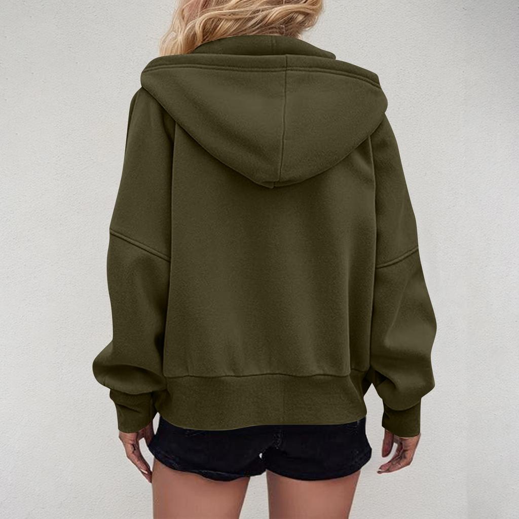 Женские толстовки с капюшоном на молнии с длинным рукавом, осенние свободные толстовки, куртки с карманами, модная одежда, толстовки с капюшоном для женщин