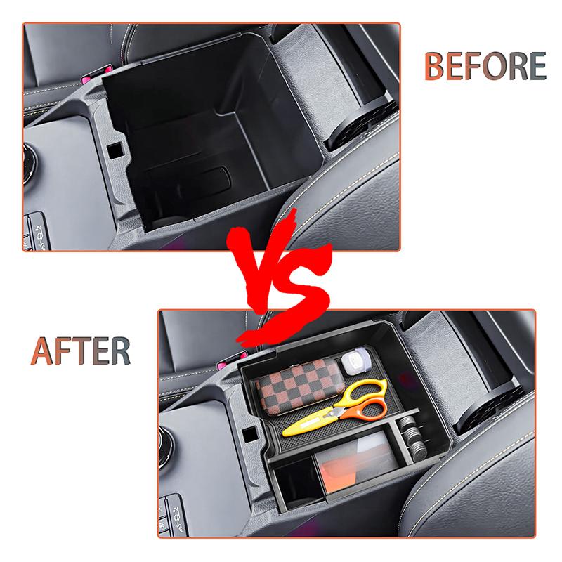 Car Armrest Storage Box Tray Console Organizer Holder for Ford Ranger&Ranger Raptor 2024 Electric handbrake Interior Accessories