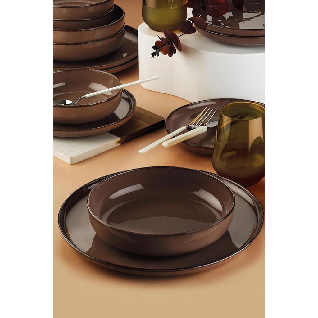 Современный обеденный набор на 6 персон, 18 предметов, серый