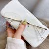 Transparent Computer Glasses Frameless Women Men Anti Blue Light Square Eyewear Blocking Glasses Optical Spectacle Eyeglass