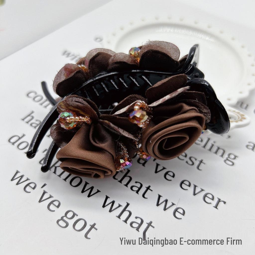 Высококачественная женская большая заколка-краб для волос для осени/зимы - Элегантная заколка-акула для конских хвостов