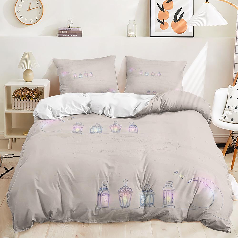 Пододеяльник со звездами и луной Twin King мусульманский комплект постельного белья для праздника Рамадан из микрофибры, покрывало для лампы для подростков и взрослых, декор