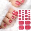 22tips/Sheet Glittering Toenails Manicure Art Decals Baking Free Toe Nail Stickers Full Cover Removable Adhesive DIY Nail Patch*