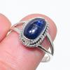 Натуральный синий кианит, ювелирное кольцо ручной работы из твердого серебра 925 пробы, размер 9 e4L02