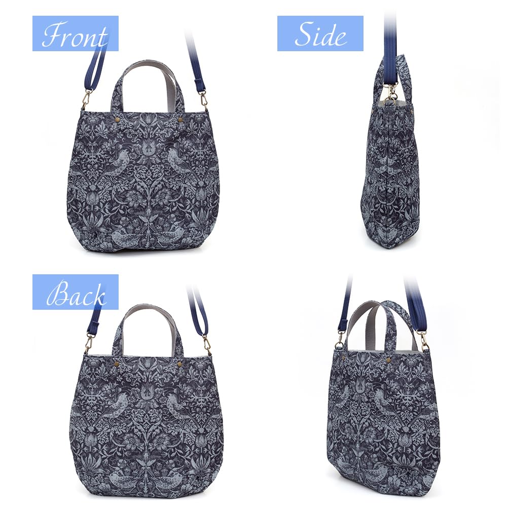 Tote Bag 2way Lightweight Thin Made in Japan Okayama Jacquard Denim Tote Mom Birthday Present [creareki] Women's DJ-014m (Margaret/Dark Navy)