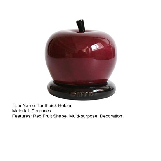 Диспенсер для зубочисток Yousheng Ceramic Red Fruit, держатель для зубочисток для зубной нити, домашний офис, ресторан, кухня, настольный органайзер для зубочисток, контейнер