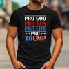 Мужская футболка Pro God, Pro Gun, Pro Life, Pro Trump Футболка для митингов Унисекс Футболка