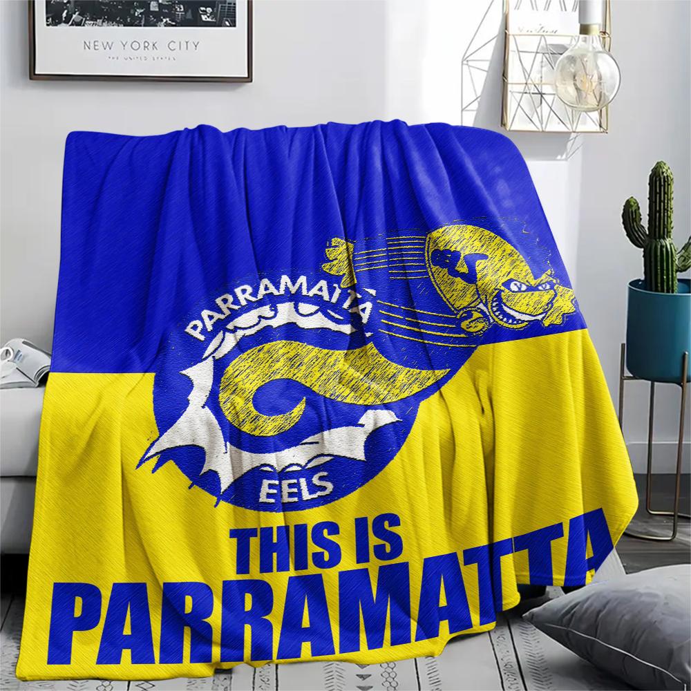 Parramatta Eels pattern Flannel Blanket, High quality Comfortable for All Seasons, Home Decor, Warmth and Comfort, Perfect for Gifts.