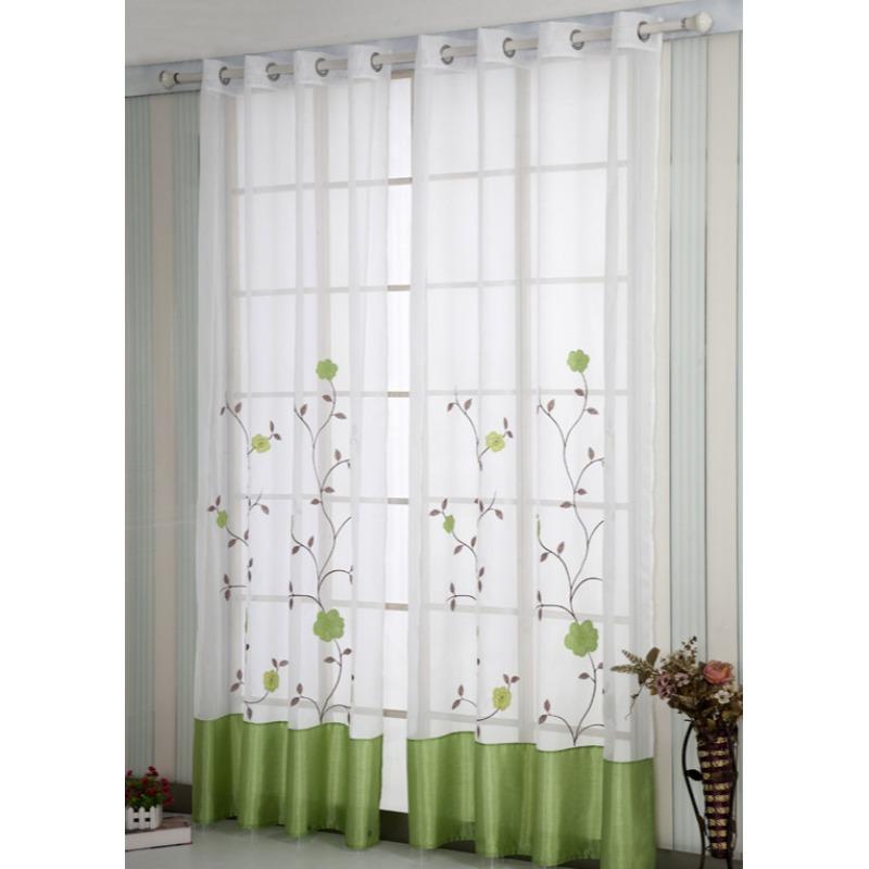 09Ya91 Yarn Splicing Computer Embroidery Large Curtains, Window Screens