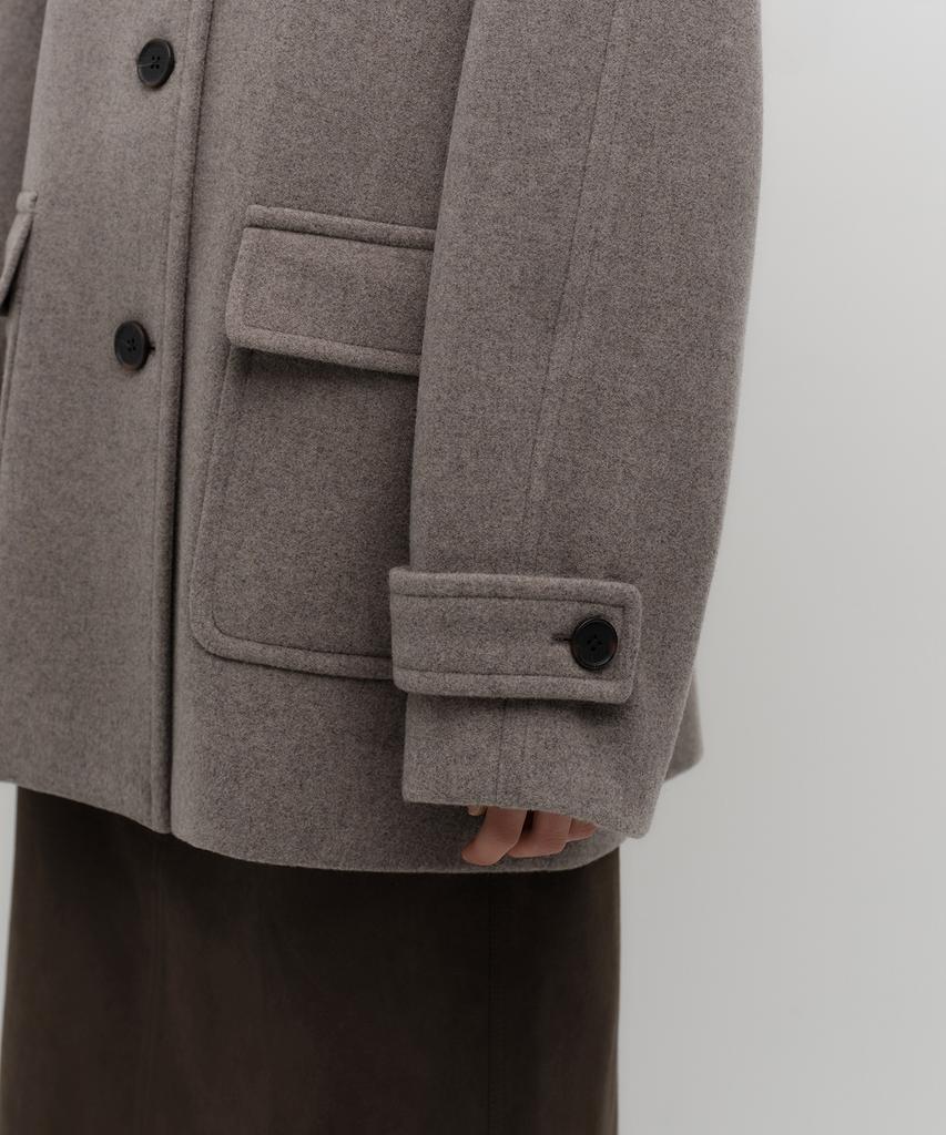 MUSINSA STANDARD WOMAN Women'S Cashmere Blend Half Balmacaan Coat [Taupe]