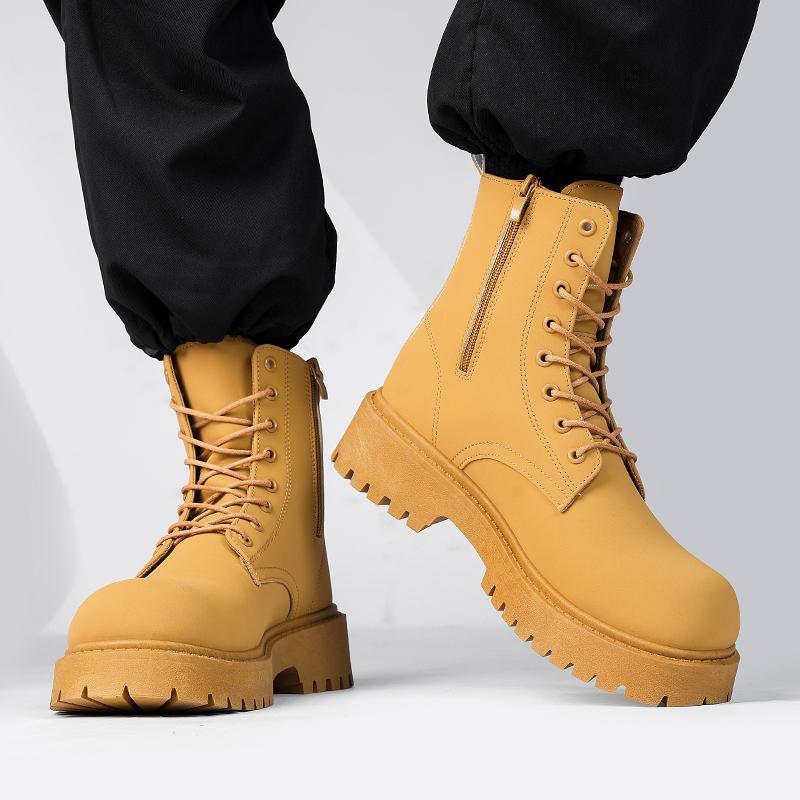 Британский стиль ретро высокие ботинки Martin мужские туфли на платформе локомотив кожаные ботинки большого размера высокие кожаные ботинки дезерты большой yell