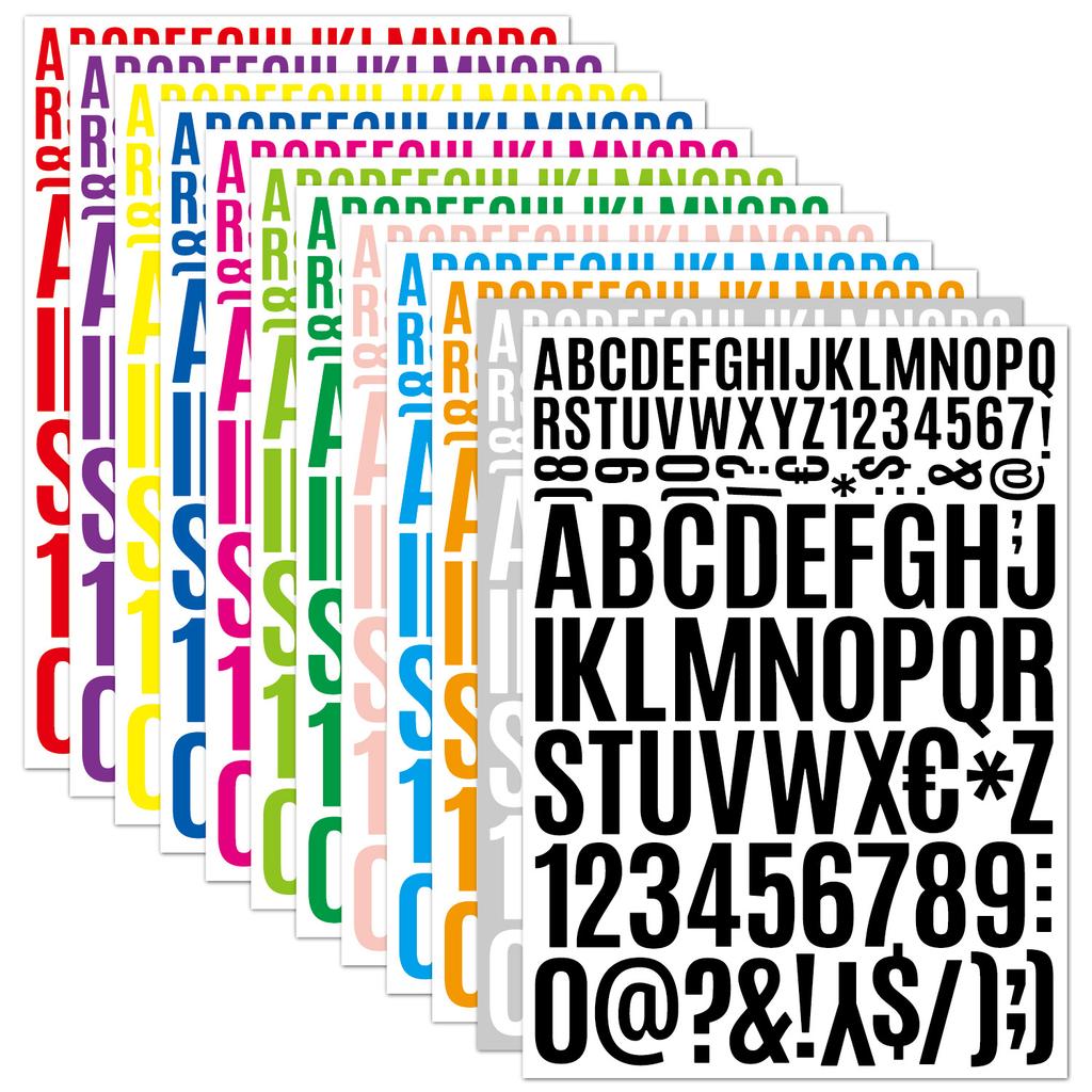 Letter Sticker 2+4cm Vinyl PVC Waterproof Self-adhesive Mailbox Car Size Alphanumeric Sticker