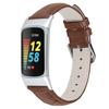 Genuine Leather Crocodile Texture Smart Watch Strap Adjustable Watchband for Fitbit Charge 6/5