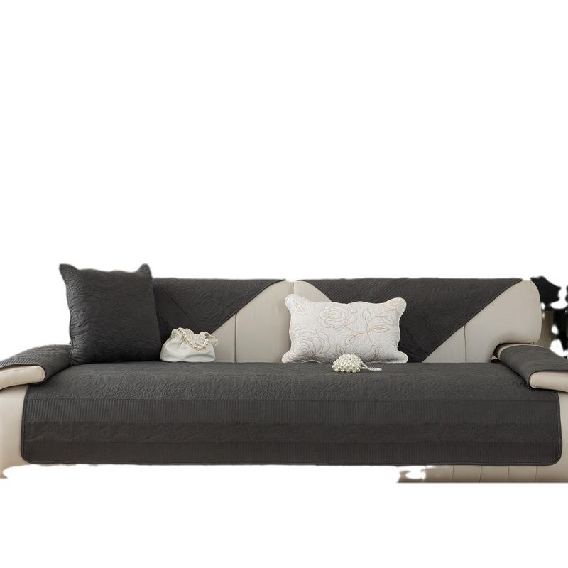 Pure Cotton Sofa Cushion for All Seasons, Fabric Non-slip Cushion, Light Luxury, Simple, Modern Sofa Cover, Washable Cover