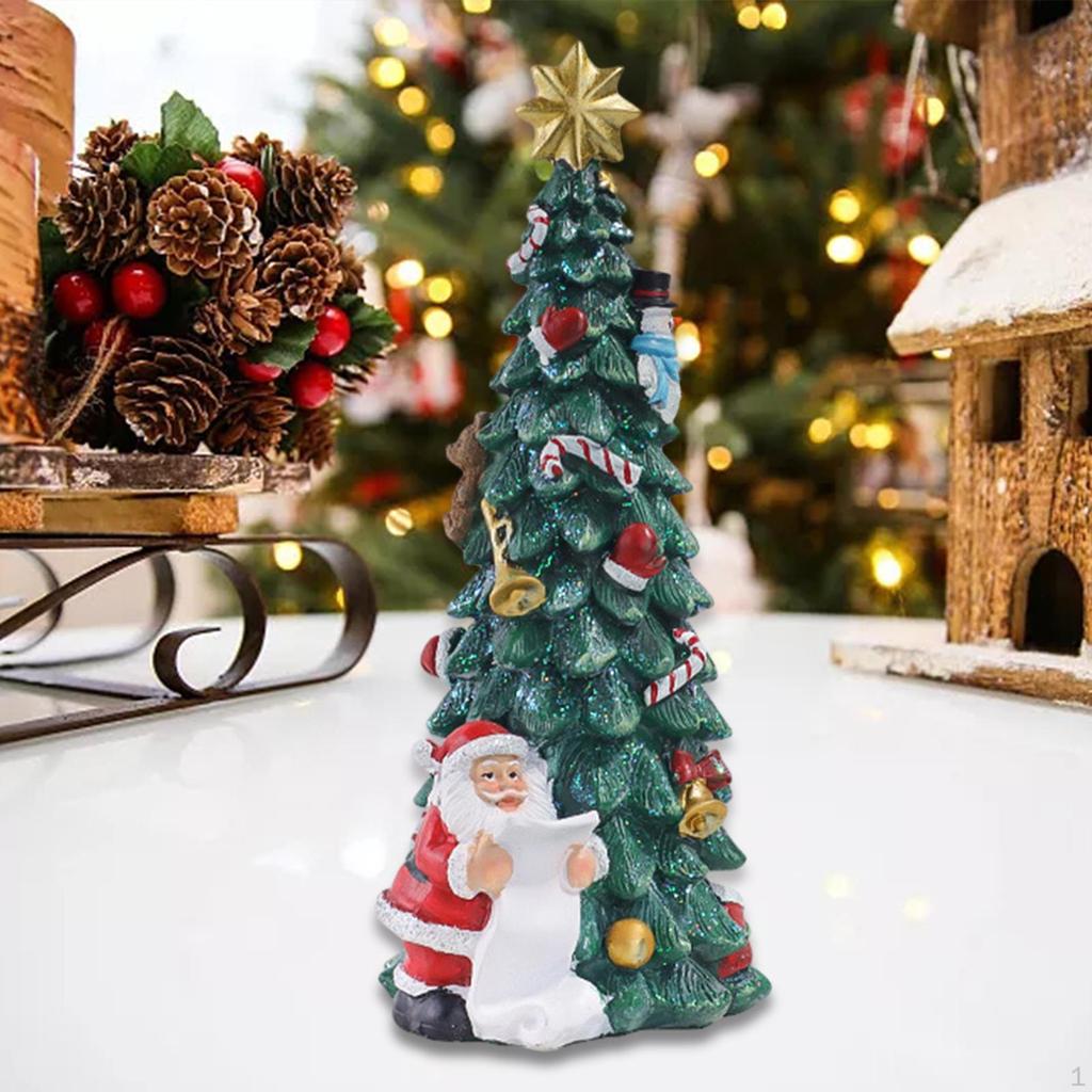 Christmas Desktop Ornament Resin Figurines Miniatures Decoration for Home