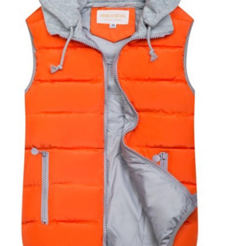 Новый хлопковый жилет с капюшоном конфетного цвета