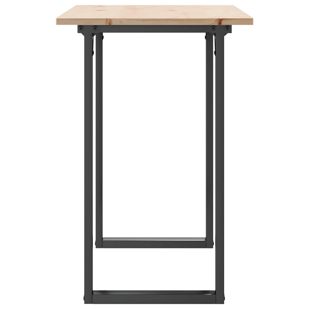 Dining Table O Shaped Frame 100 x 50 x 75 cm Solid Pine Wood and Steel