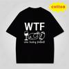 American Cartoon Wtf Text Meme Printed Tshirt Thanksgiving Turkey Family Fun Pure Cotton Casual Short Sleeved Top