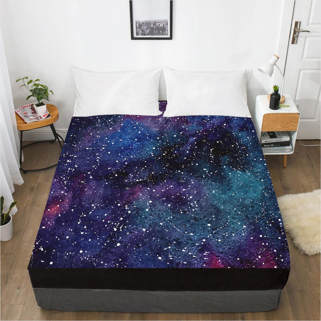 Домашний текстиль 3D-печатный узор «Звездное небо» простыня чехол для матраса эластичная простыня на резинке комплект постельного белья из 3 предметов
