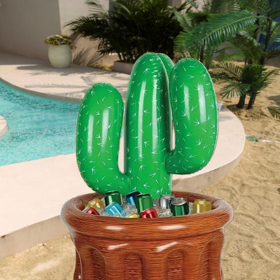 Надувное ведро для льда, держатель для кактуса и пальмы, многоразовый охладитель для напитков на пляже, для пикников и кемпинга